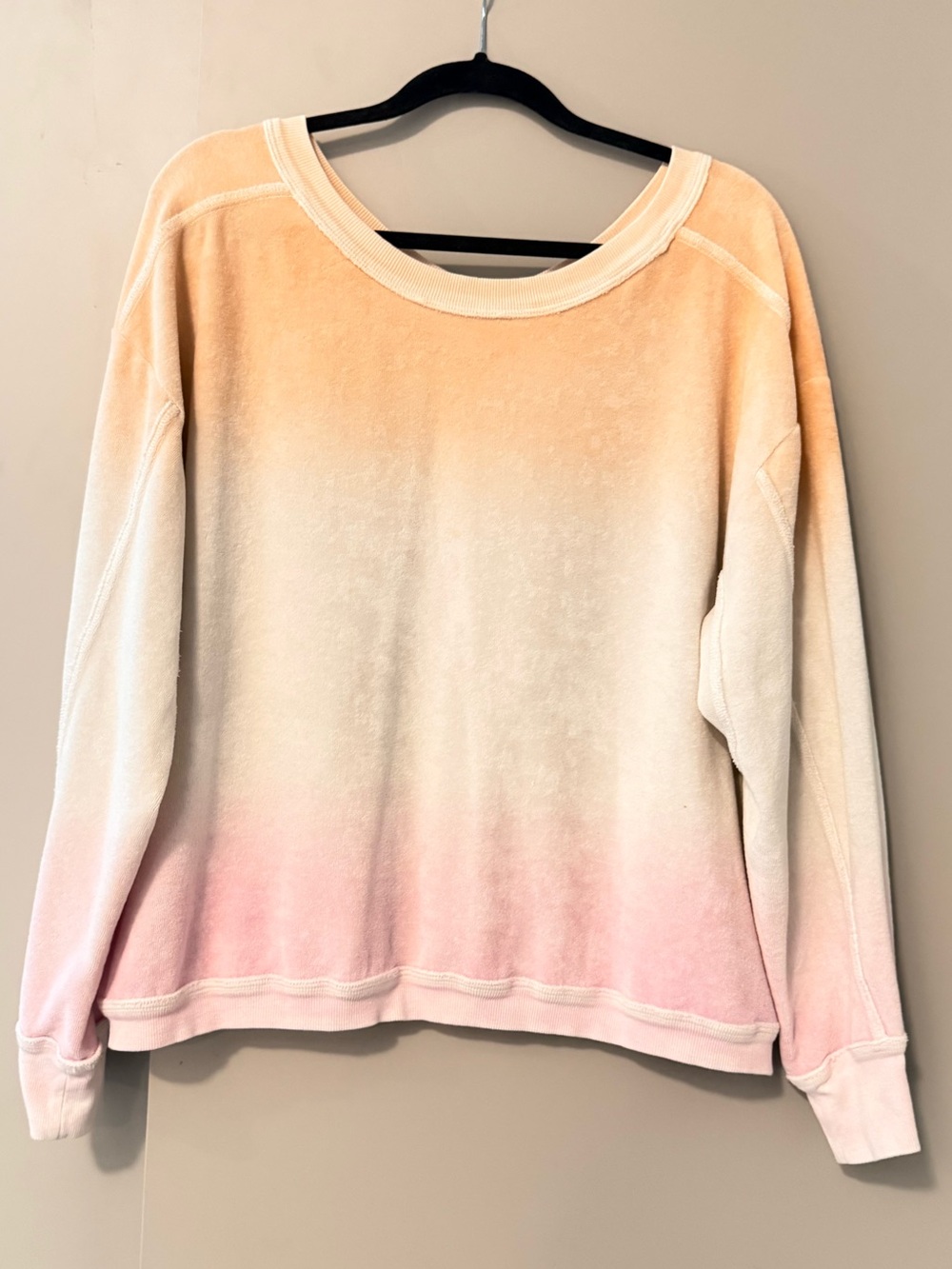 Anthropology Saturday Sunday Ombre Terry Crewneck Sweater Size XL